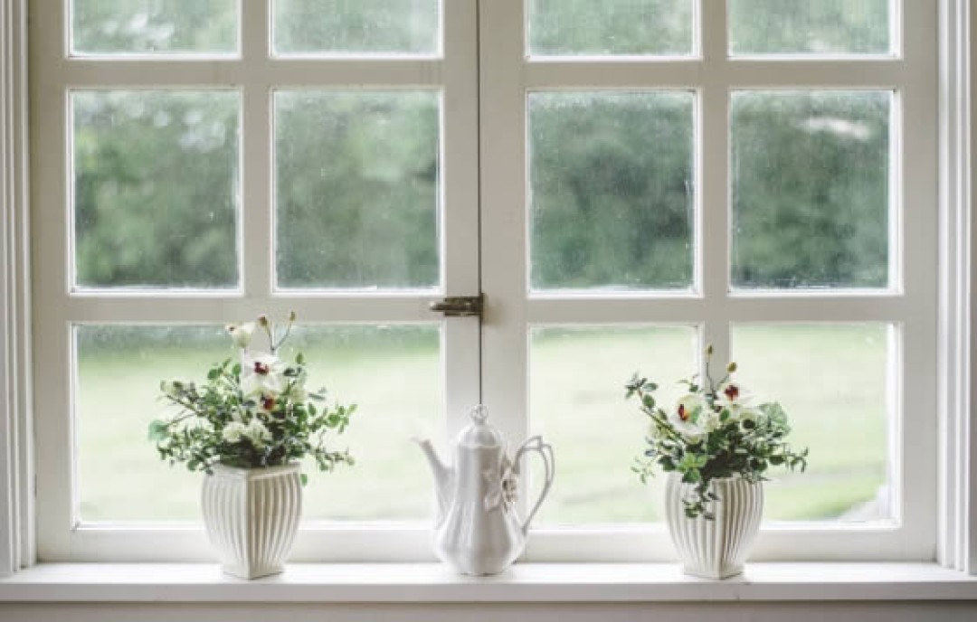 Wood window frames, doors and crown moldings